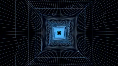 A Blue And Black Tunnel With A Light At The End 스톡 동영상 329544864