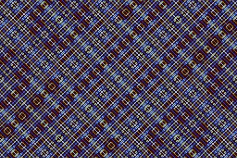 Blue and brown diagonal pixel mosaic abstract background Stockillustratie
