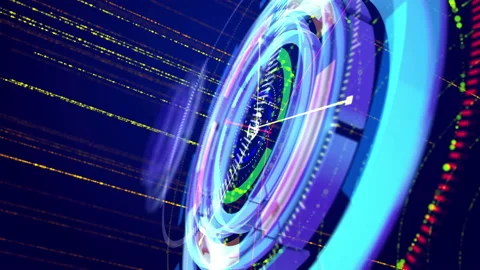 Blue and celeste circles spinning oppositely Stock Footage 99385799