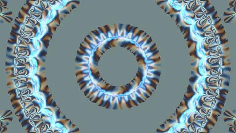 Blue and Copper Patterned Spiral Gears Artistic Illustration Stock Illustration