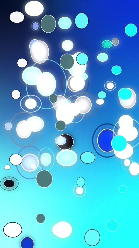 Blue and cyan floating circle animated background template with glowing bubbles Stock Footage 340340463
