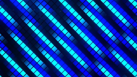 Blue and Cyan Glowing Pixels Movement Background VJ Loop in 4K Stock Footage 308534077