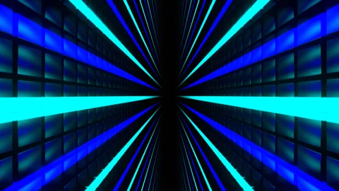 Blue and Cyan Neon Side Walls Background VJ Loop in 4K Stock Footage 345733111