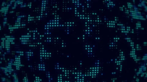 Blue and Cyan Pixel Dot Animation | Futuristic Digital LED Background Loop 스톡 동영상 311410354