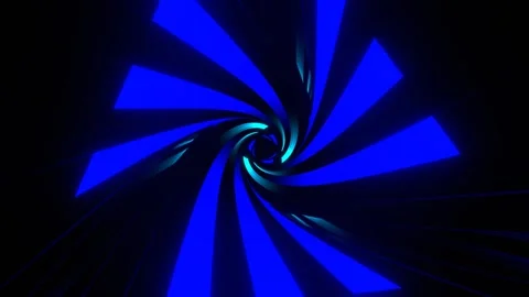 Blue and Cyan Rotating Light in Triangular Tunnel Background VJ Loop in 4K Stock Footage 322647743