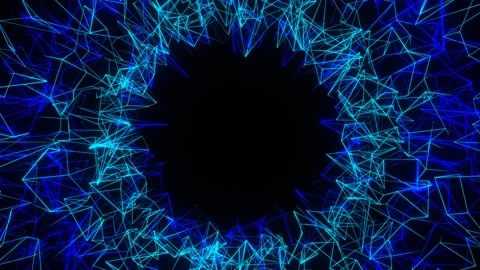Blue and Cyan Structures Moving Background VJ Loop in 4K Video stock 317453928