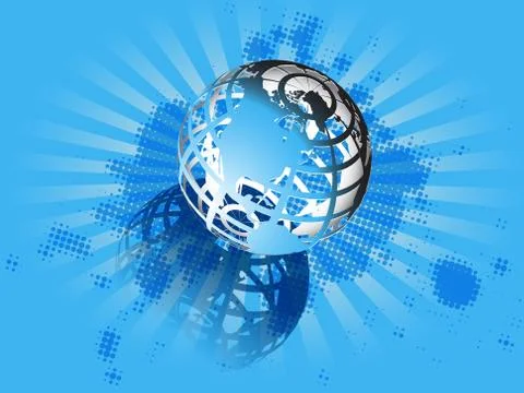 Blue and globe Stock Illustration