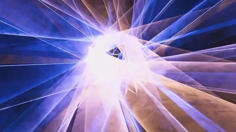 Blue and Gold Abstract Light Rays Animation Vídeo Stock 328436867