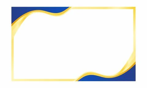Blue And Gold Border Background For Elegant Corporate Presentation Layout Stock Illustration