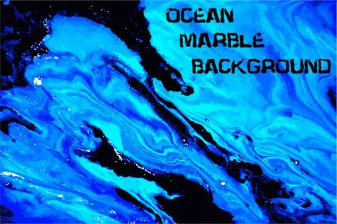 Blue and gold marble pattern. Ocean liquid background. Artwork abstract vector イラスト素材