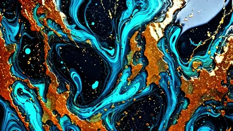 Blue and gold marble texture 스톡 동영상 305394307