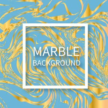 Blue and gold marble texture background. Liquid effect backdrop. Imitations o Stock Illustration