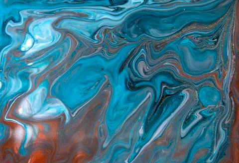 Blue and gold marbling pattern. Golden marble liquid texture. Stock Illustration
