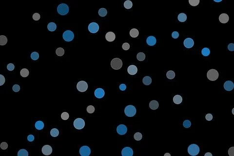 Blue and gray bokeh dots on black background Stock Illustration