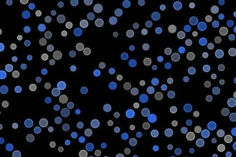 Blue and gray bokeh lights on black background Stock Illustration
