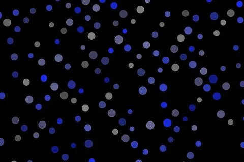 Blue and gray bokeh lights on black background Stock Illustration