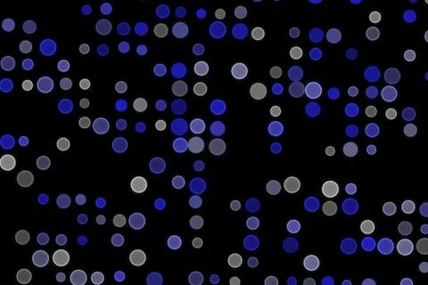 Blue and gray bokeh lights on a dark background Stock Illustration