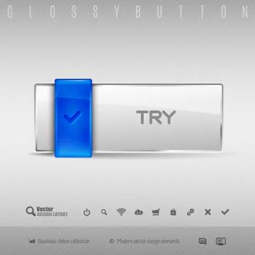 Blue and Gray Button Illustrazione stock