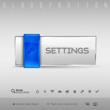 Blue and Gray Button 스톡 일러스트