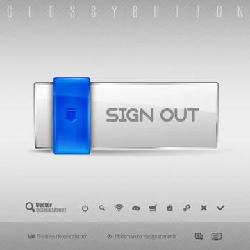 Blue and Gray Button 스톡 일러스트