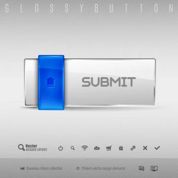Blue and Gray Button Stock Illustration