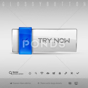 Blue and Gray Button Stock Illustration