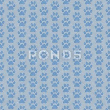 Blue And Gray Dog Paw Prints Tile Pattern Repeat Background