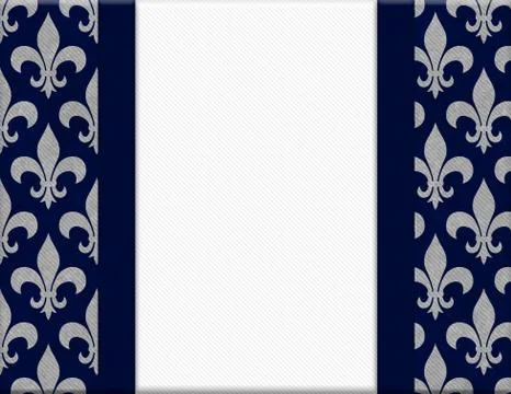 Blue and gray fleur de lis textured background Stock Illustration