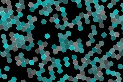 Blue and gray hexagon sequins on black background 스톡 일러스트