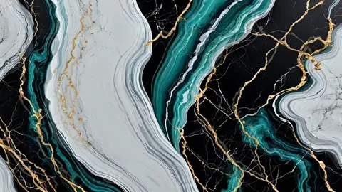 Blue and gray marble texture with gold sparkles 스톡 동영상 308167612