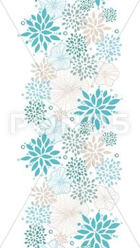 Blue and gray plants vertical seamless pattern background Stock Illustration