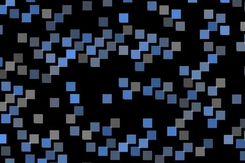 Blue and gray square particles floating in space Stock Illustration