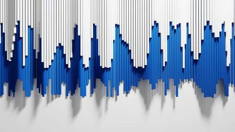 Blue and gray vertical bars creating digital waveform background Stock Illustration