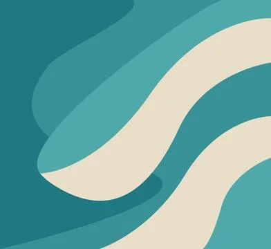 A blue and green abstract image of a wave with a white line. Illustrazione stock