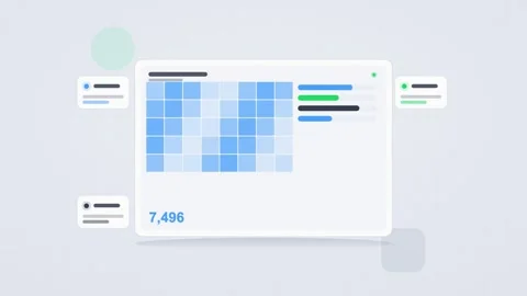 Blue and green analytics dashboard flat design loop Stock Footage 342628500