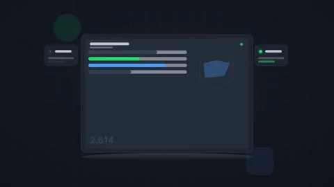 Blue and green analytics dashboard flat design loop Видео 342629059