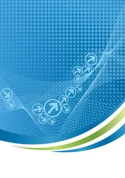 Blue and green background with halftone Stock Illustration