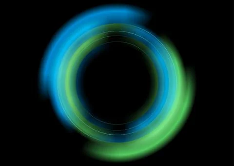 Blue and green bright glowing smooth circles abstract geometric background イラスト素材