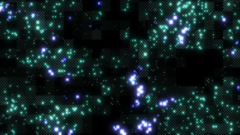 Blue and green dot pattern on black background for web design Stock Footage 258950710