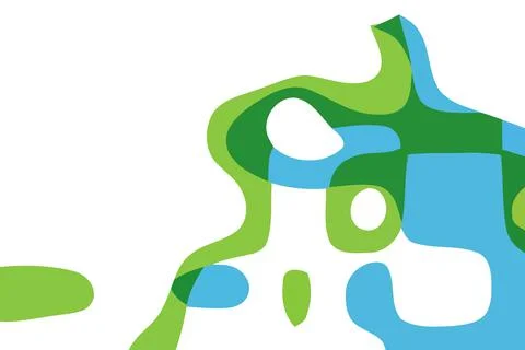 Blue and green dynamic background. Abstract vector.Digital curve design. 2D r Stock Illustration