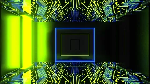 Blue and Green Fast Strobe Chip Corridor Background VJ Loop in 4K Stock Footage 324639452