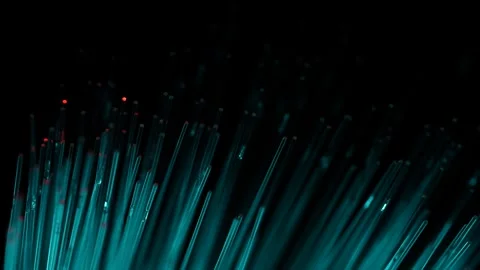 Blue and Green Fiber Optic Lines, High Speed Internet and Network Concept Stock Footage 332017581