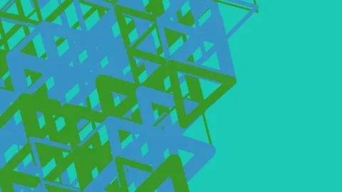 Blue and green geometric triangle pattern abstract background Stock Illustration