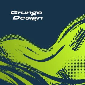 Blue and Green Gradient Brush Background with Halftone Effect Illustrazione stock