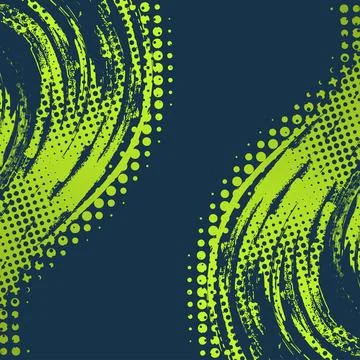 Blue and Green Gradient Brush Background with Halftone Effect Stock Illustration