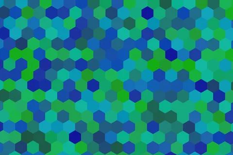 Blue and green hexagon pattern with vibrant colors Stock Illustration