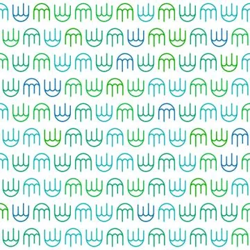 Blue and Green Jellyfish Pattern on White Background Stock Illustration