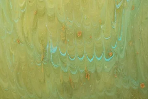 Blue and green patterns drawn on the canvas with paint Stock Photos