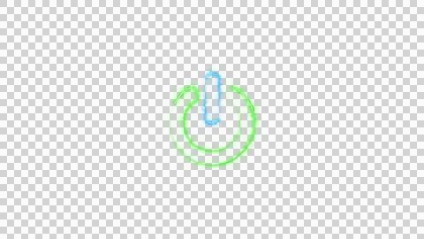 A blue and green power button icon isolated on transparent background Illustrazione stock
