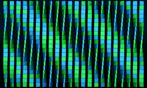  Blue and green squares, pattern, abstract symmetrical background. Blue gl... Stock Photos